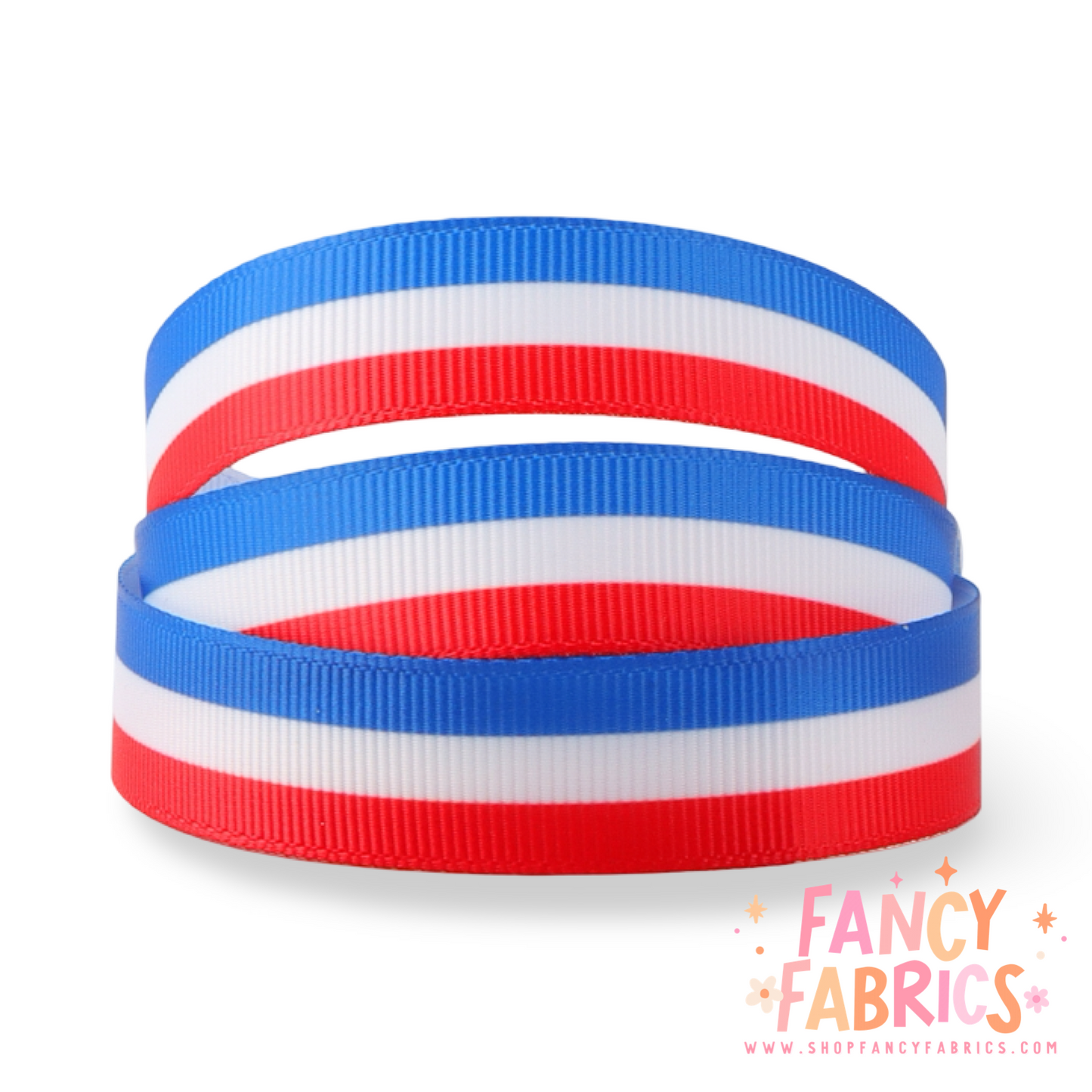 RWB Stripes | 3" Single Sided | Printed Ribbon | Ready To Ship