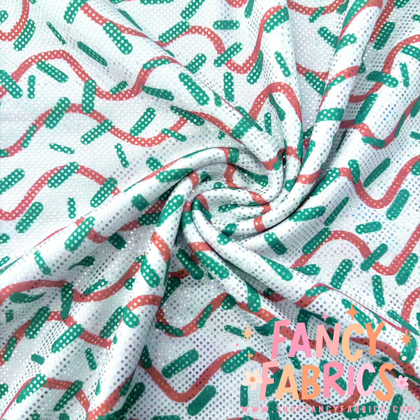 Christmas Cake Sprinkles | 4x4 Scaling | Printed Shattered Holographic | Ready To Ship