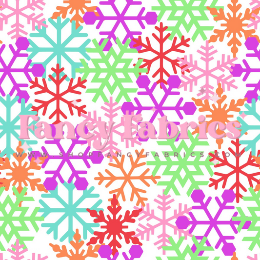 Neon Snowflakes | PREORDER | By The Yard