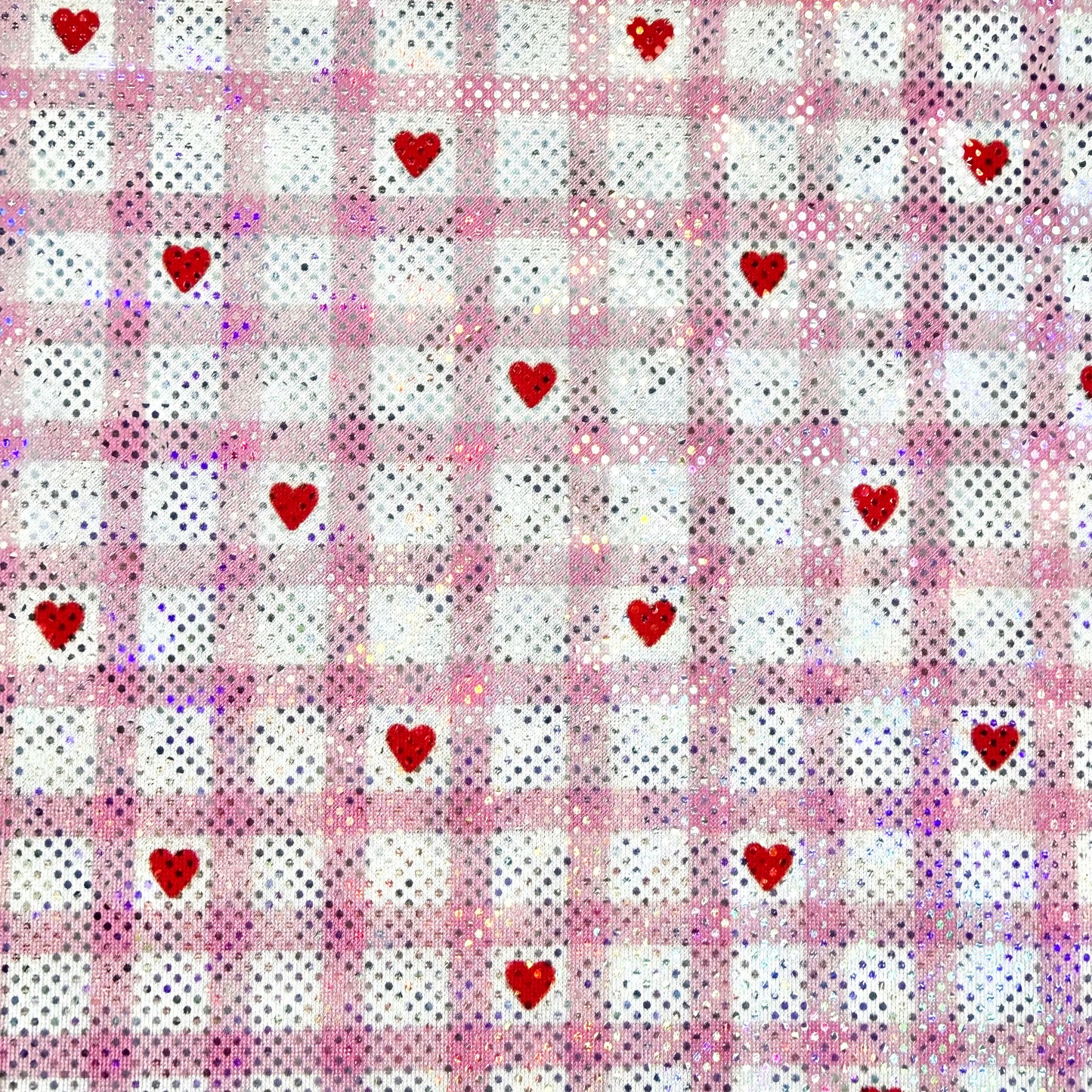 Heart Plaid | 3x3 Scaling | Printed Shattered Holographic | Ready To Ship