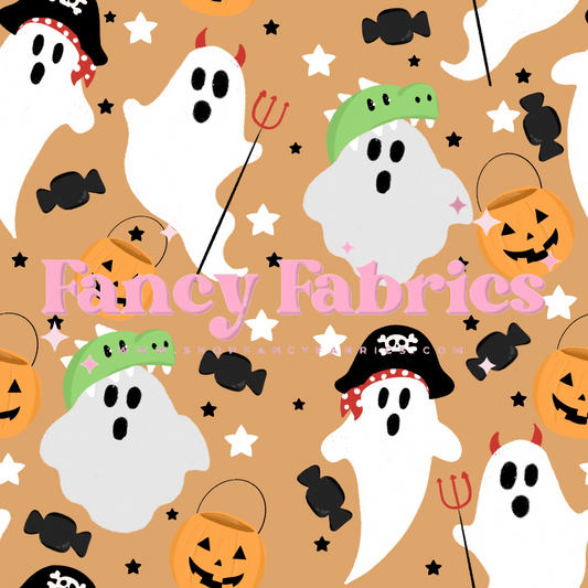 Trick Or Treat Ghosts (Orange) | PREORDER | By The Yard