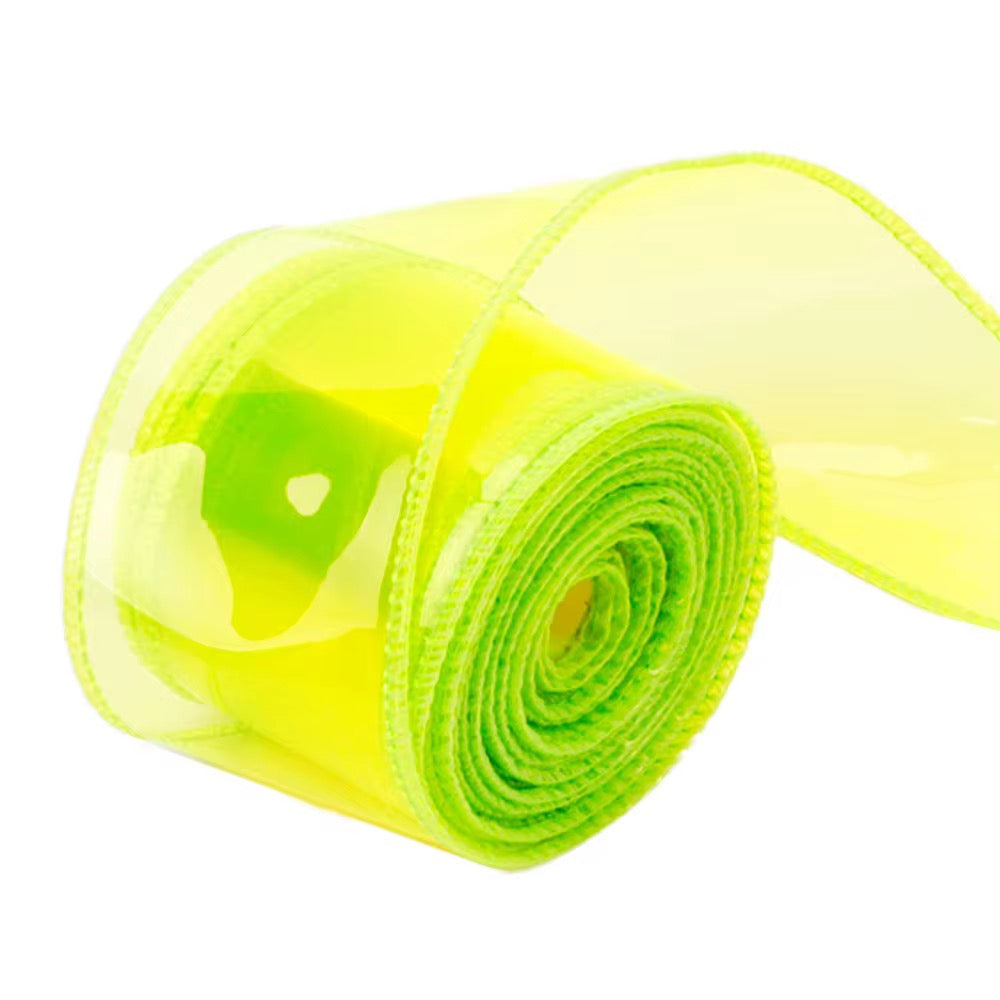Neon Yellow | 2" Jelly Ribbon | Printed Ribbon | Ready To Ship