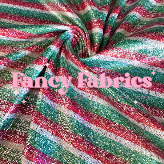Christmas Stripes | Printed Holographic | Ready To Ship