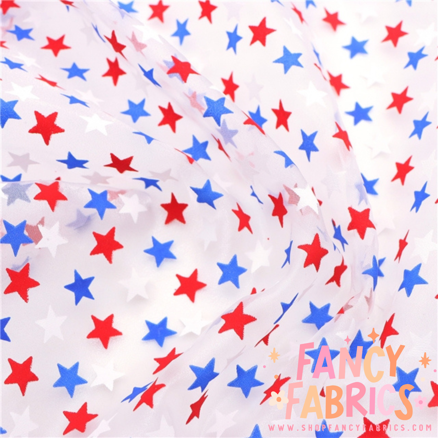 RWB Stars | Organza Mesh | Ready To Ship