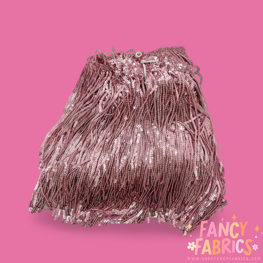 Baby Pink | Sequin Fringe | Sold By The Yard