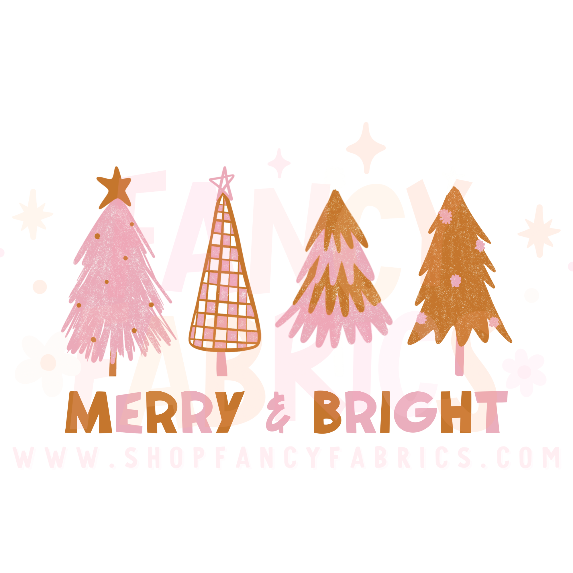 Merry & Bright Trees | Adult Size | DTF Transfer | Ready To Ship