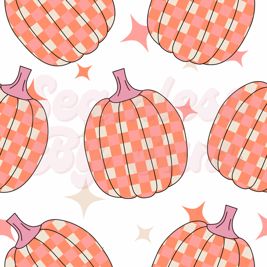 Checkered Pumpkins | Seamless File | Digital Download