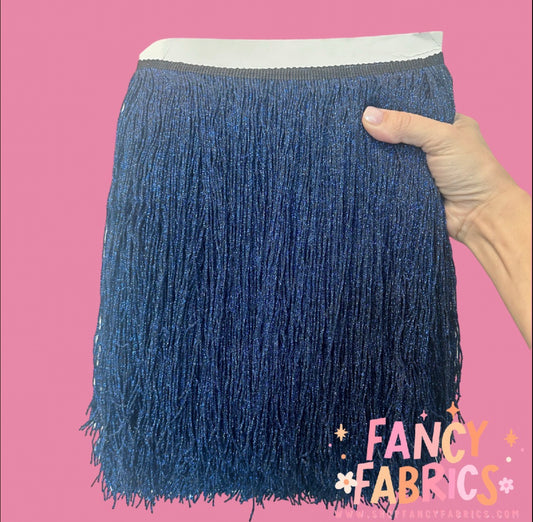Navy Blue | XL Metallic Fringe | Ready To Ship