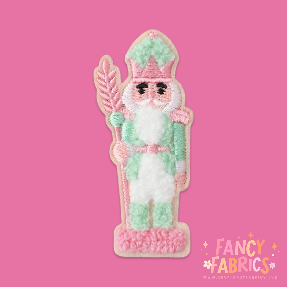 Pink + Mint Nutcracker | Iron On Patch