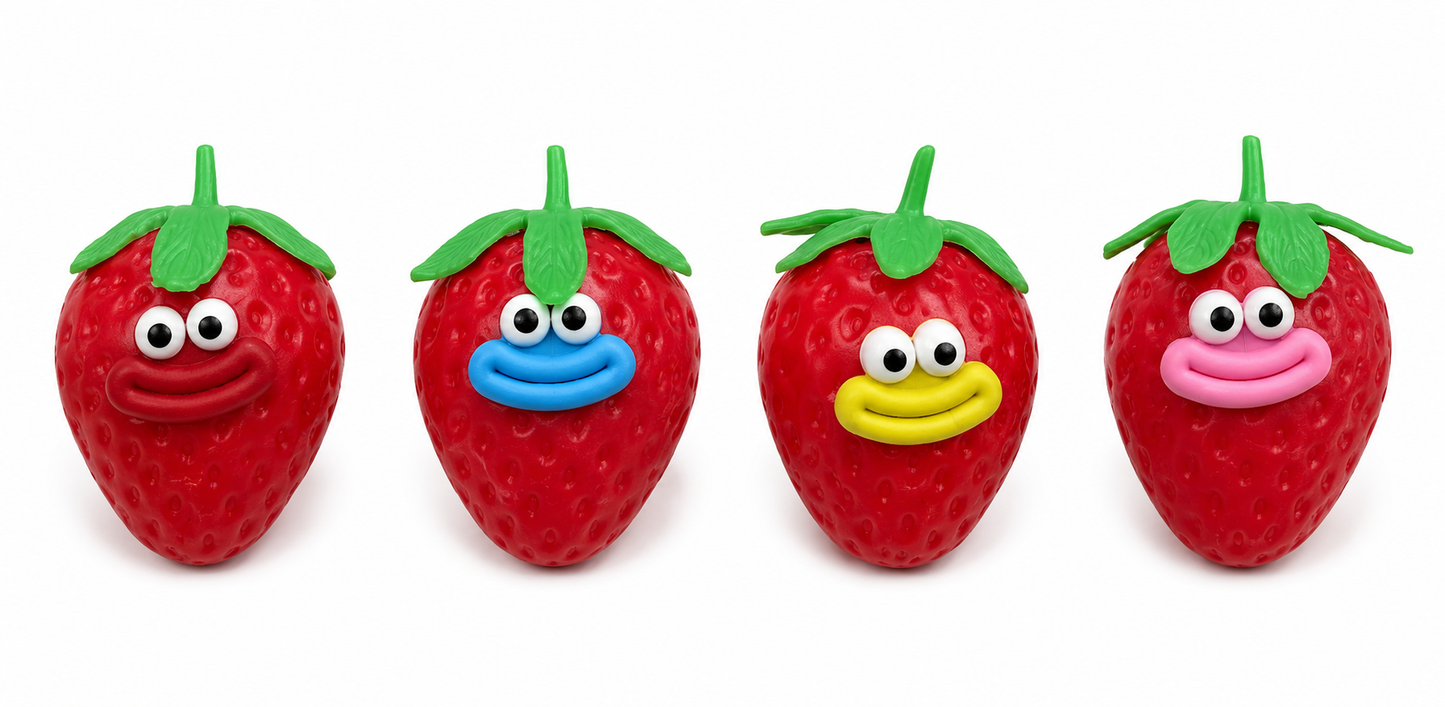 Strawberry Face | Random Color Squishy | Ready To Ship