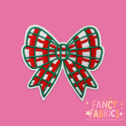 Christmas Plaid Bow | Iron On Patch