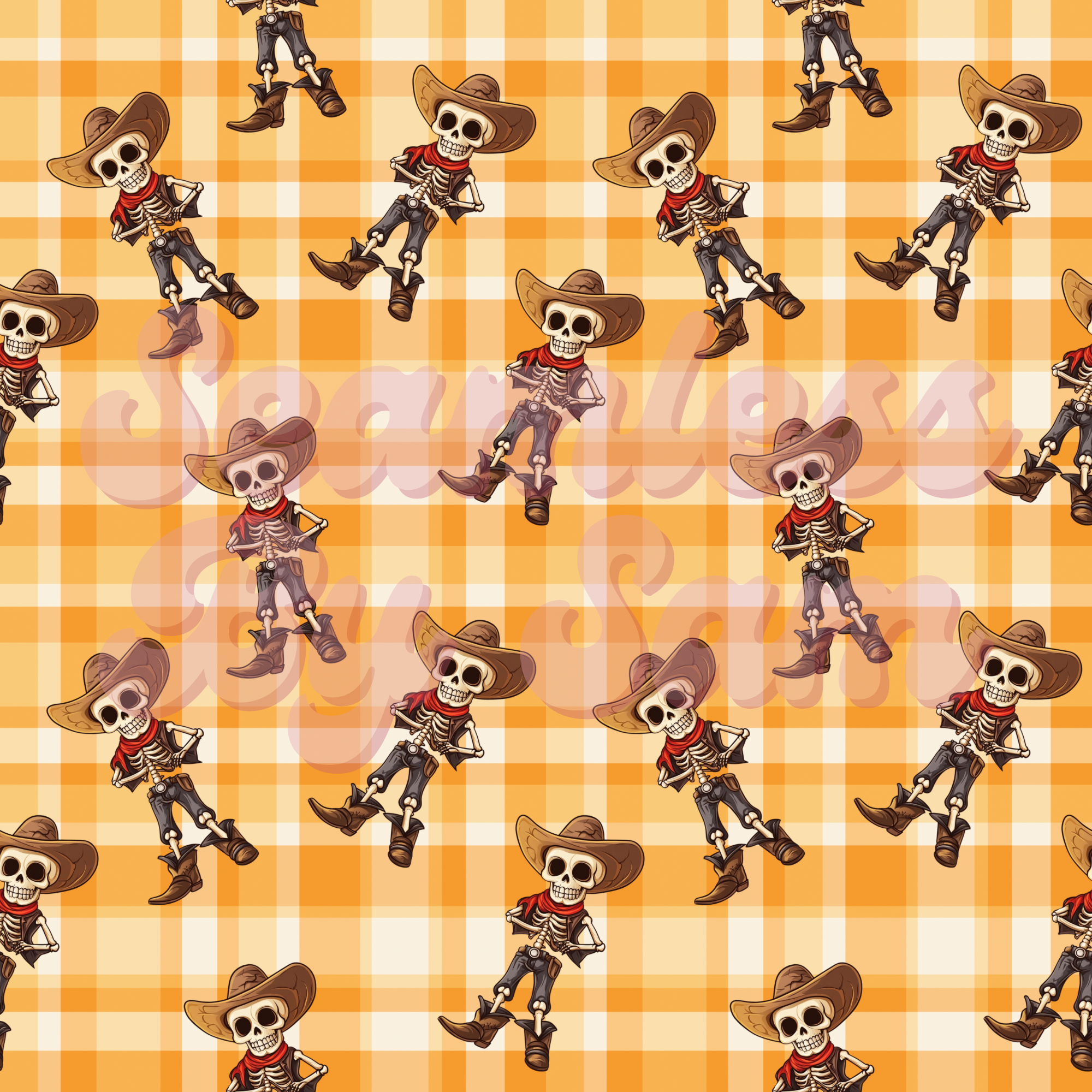 Western Skeletons | Seamless File | Digital Download