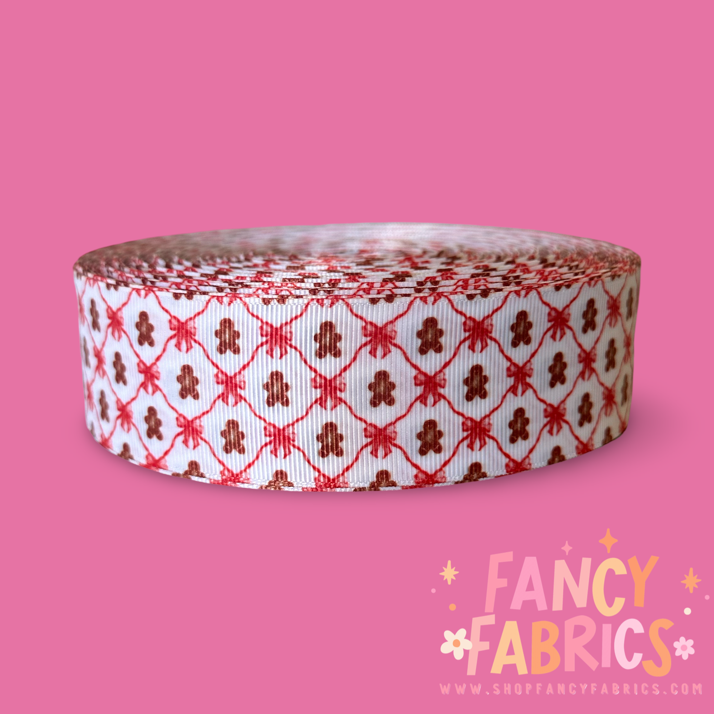 Gingerbread Bows | 1.5" Single Sided | Printed Ribbon | Ready To Ship