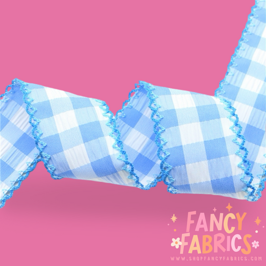 Blue Plaid | 1.5" Double Hook Ribbon | Ready To Ship