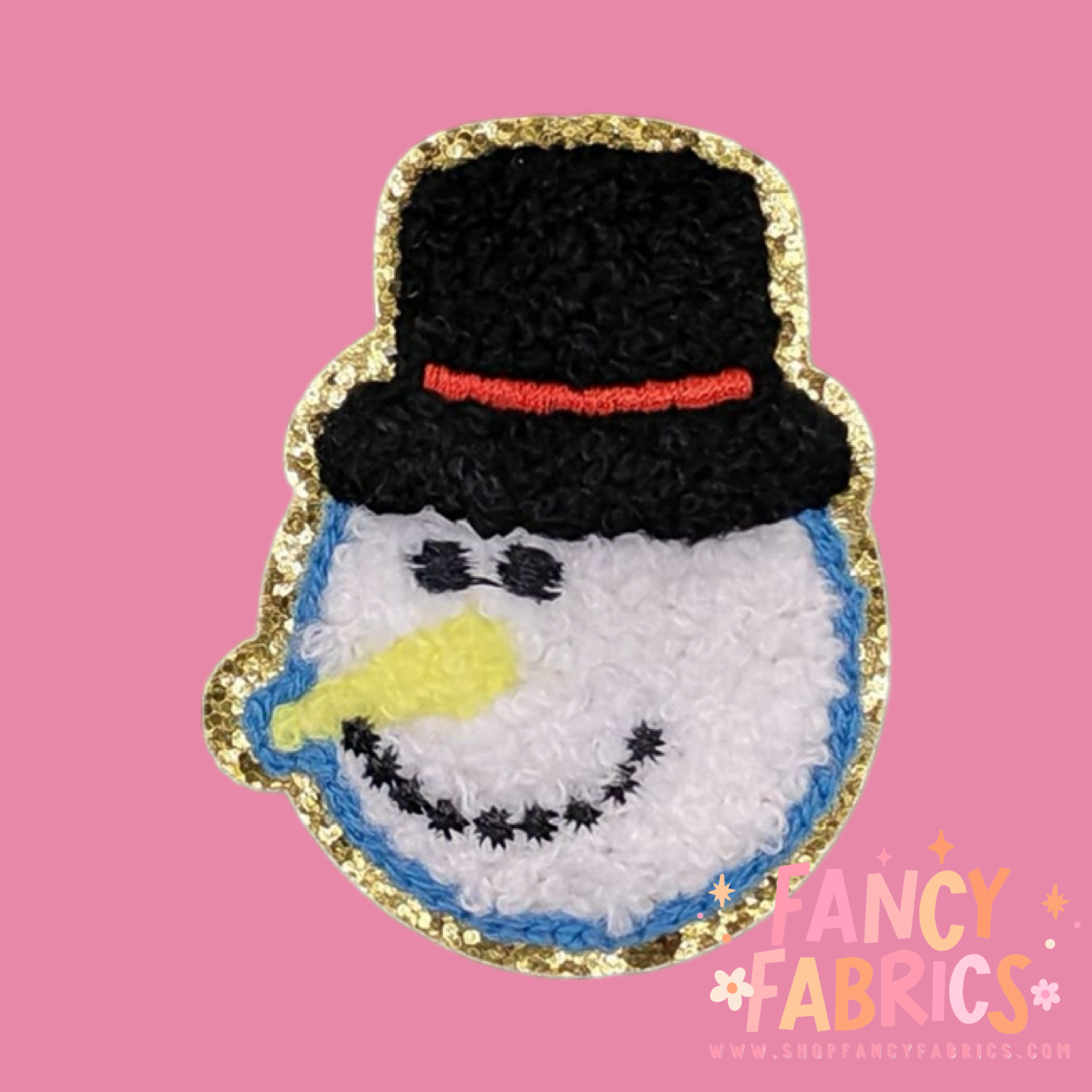 snowman head iron on patch