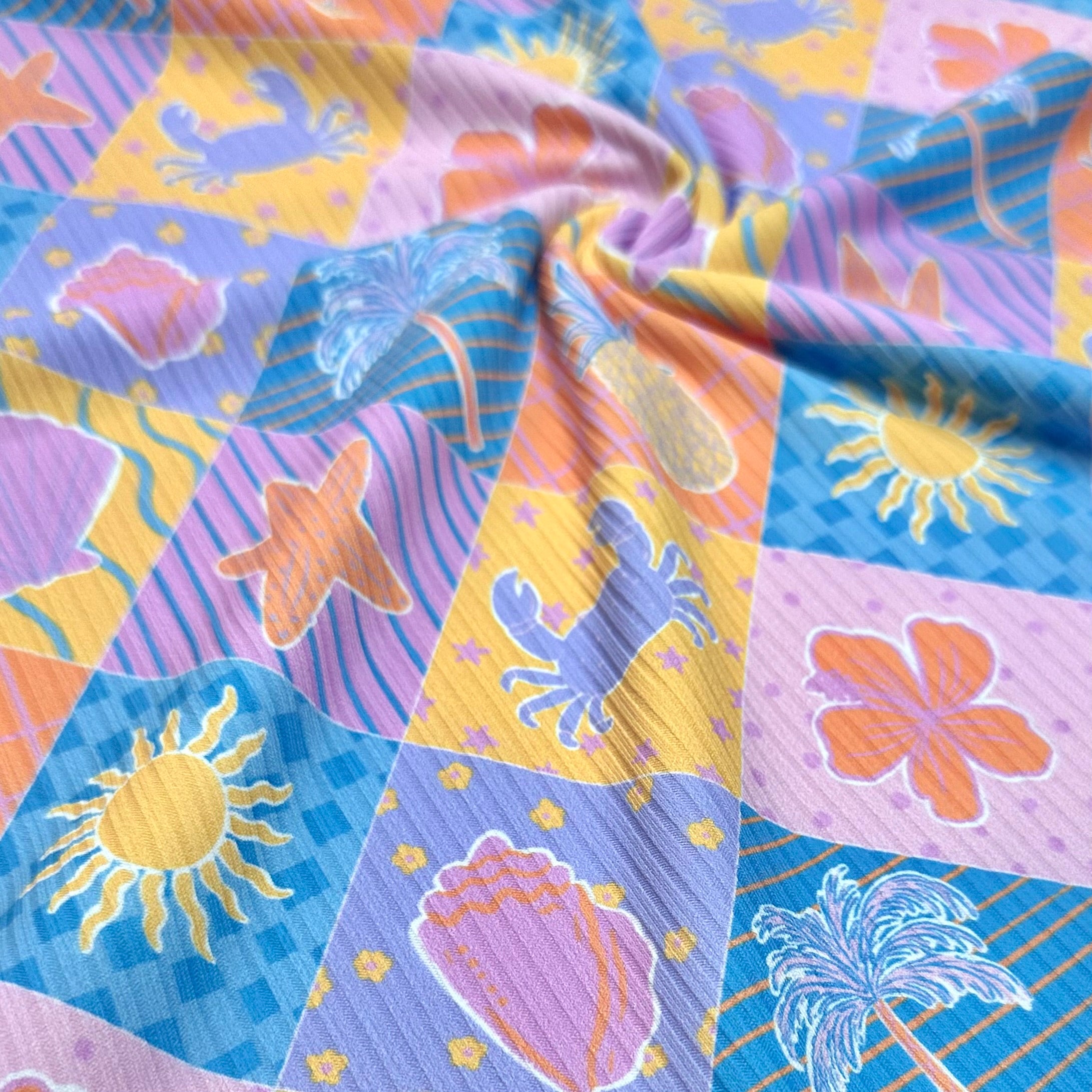 Beachy Diamonds (Yellow) | 6x6 Scaling | Skinny Rib | Ready To Ship