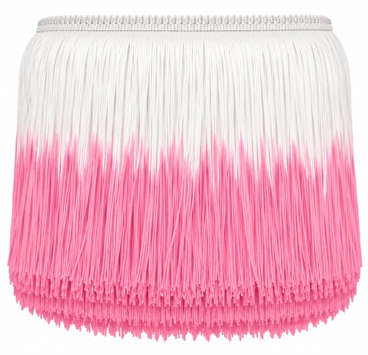 White + Baby Pink | Ombré Fringe | By The Yard