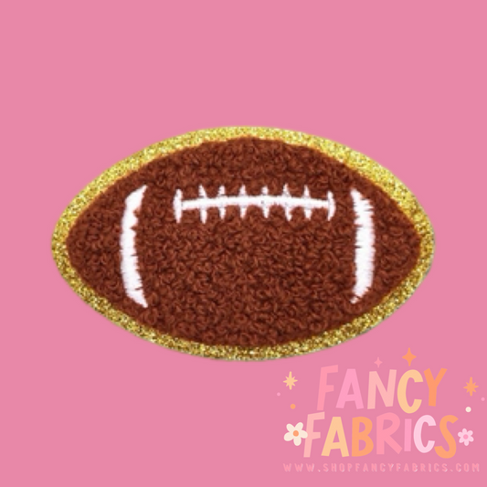 glitter football iron on patch