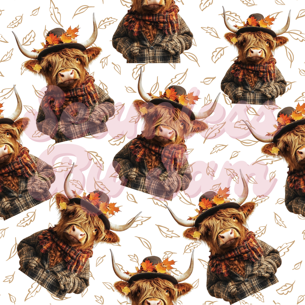 Fall Highland Cows | Seamless File | Digital Download