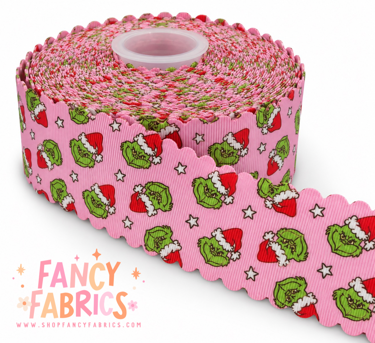 Green Guy | 2" Single Sided | Scalloped Grosgrain Ribbon | Ready To Ship