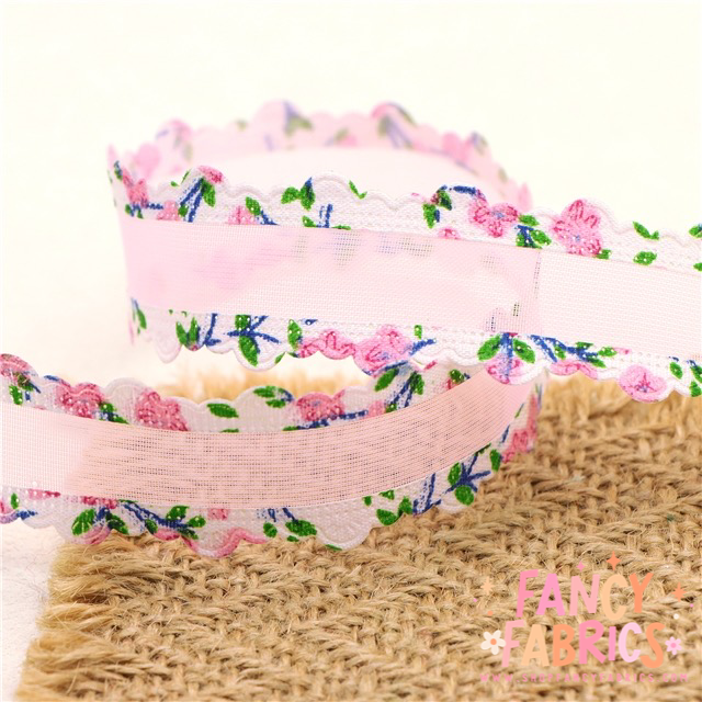 1" Single Sided | Floral Edged Ribbon | Ready To Ship