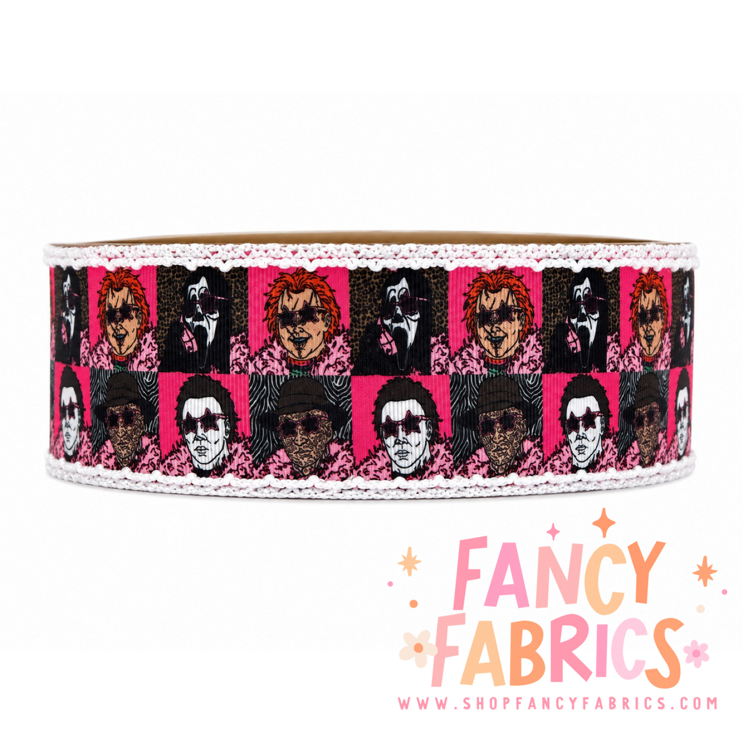 Horror Checkers | 2" Single Sided | Moonstitch Printed Ribbon | Ready To Ship