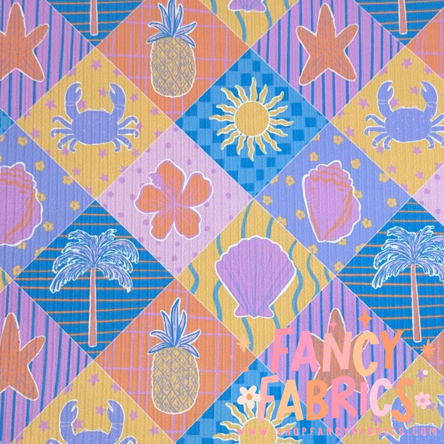 Beachy Diamonds (Yellow) | 6x6 Scaling | Skinny Rib | Ready To Ship