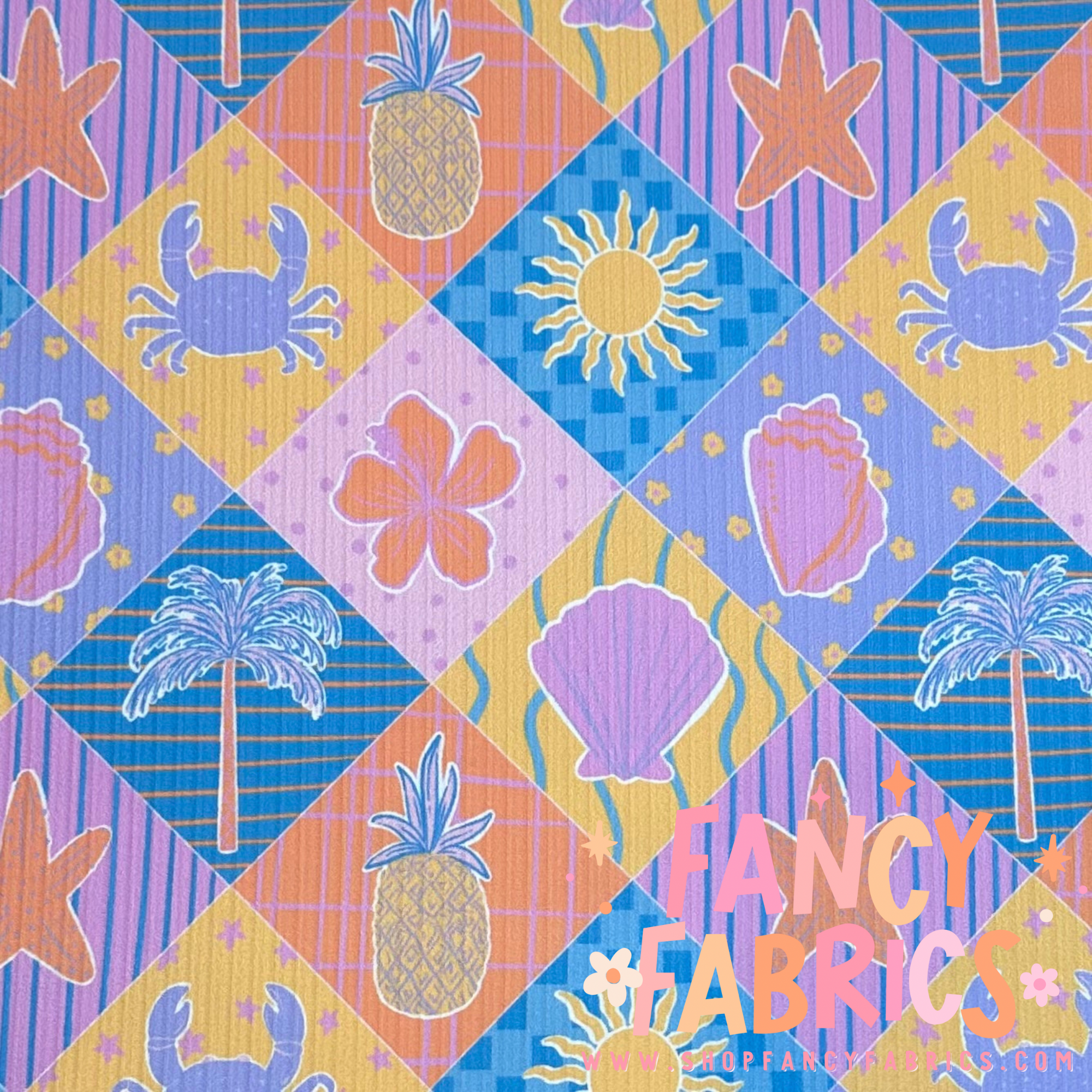 Beachy Diamonds (Yellow) | 6x6 Scaling | Skinny Rib | Ready To Ship