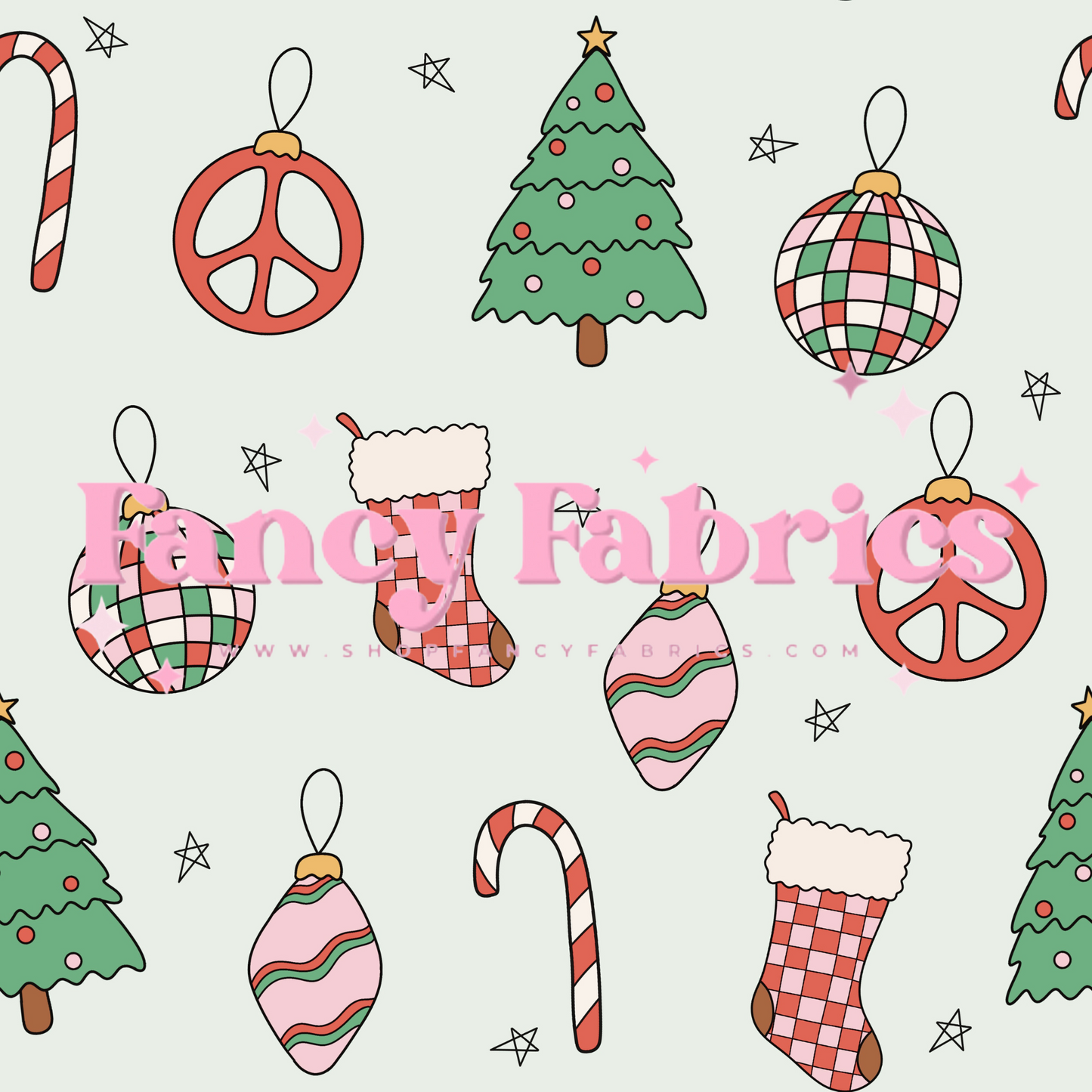 Lauren Liza Designs | Retro Christmas Ornaments | PREORDER | By The Yard