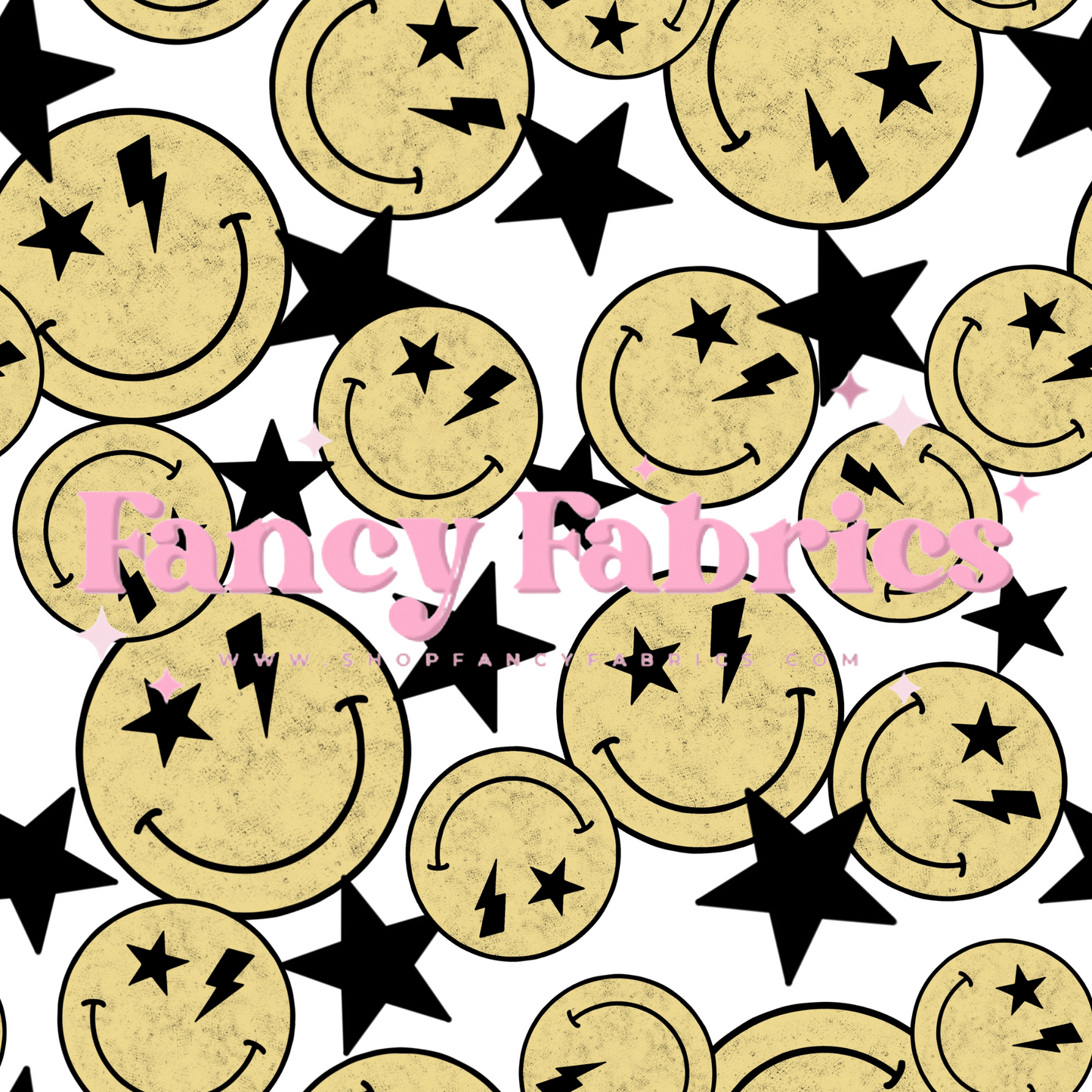 Distressed Smileys | PREORDER | By The Yard