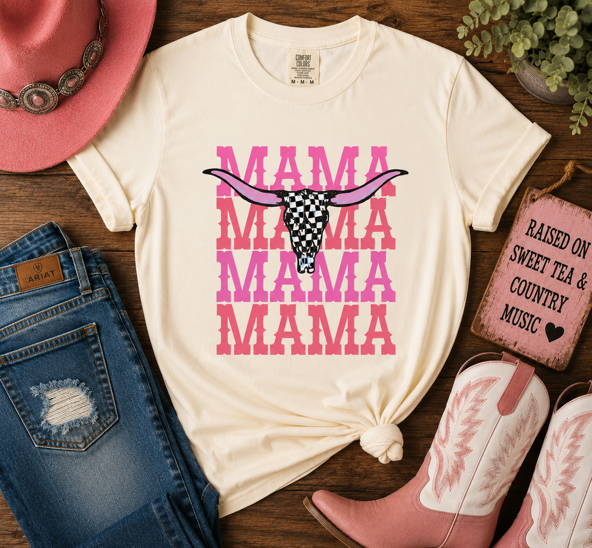 Mama Bull Skull | Adult Size | DTF Transfer | Ready To Ship