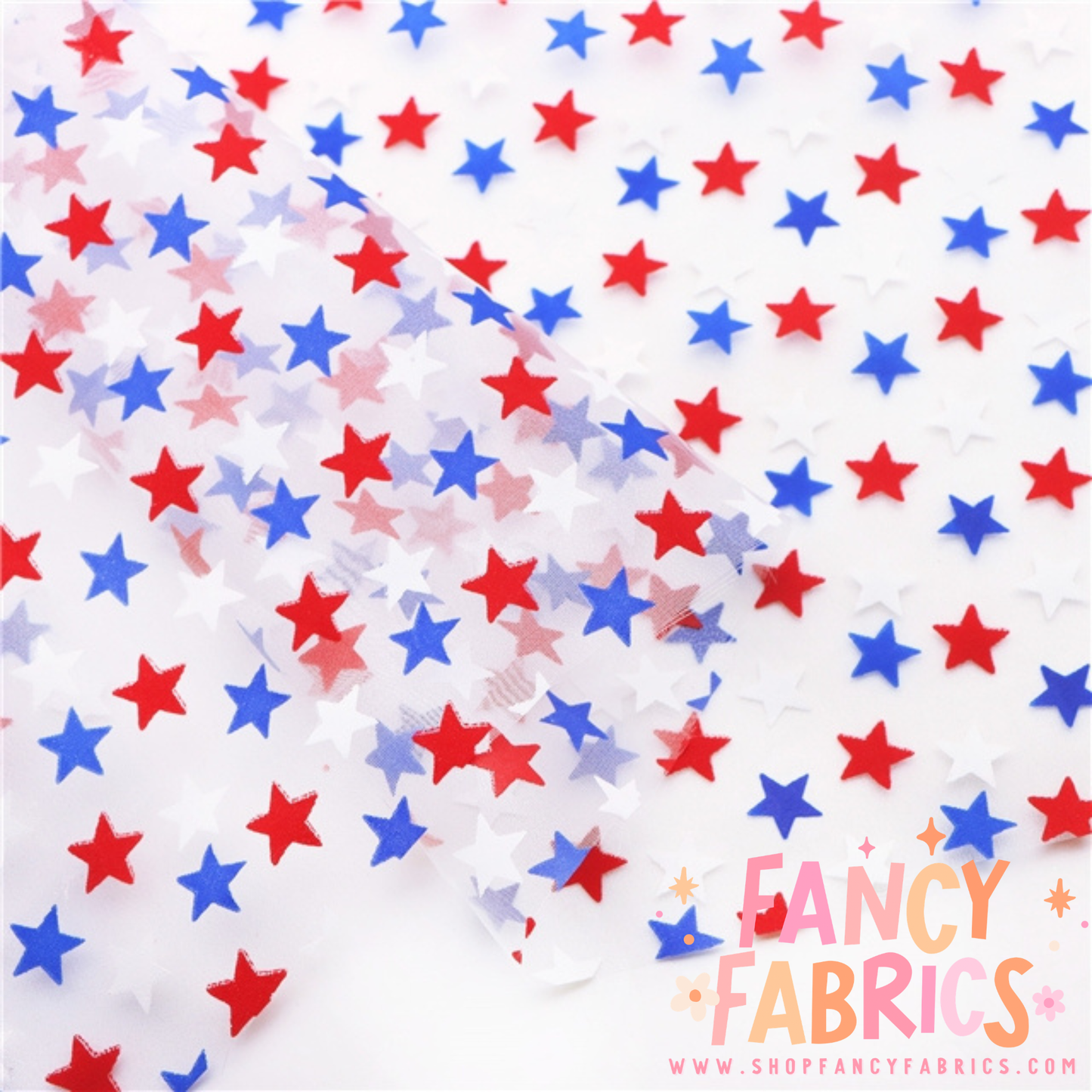 RWB Stars | Organza Mesh | Ready To Ship
