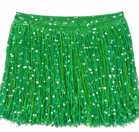 Green | Sequin Fringe | By The Yard