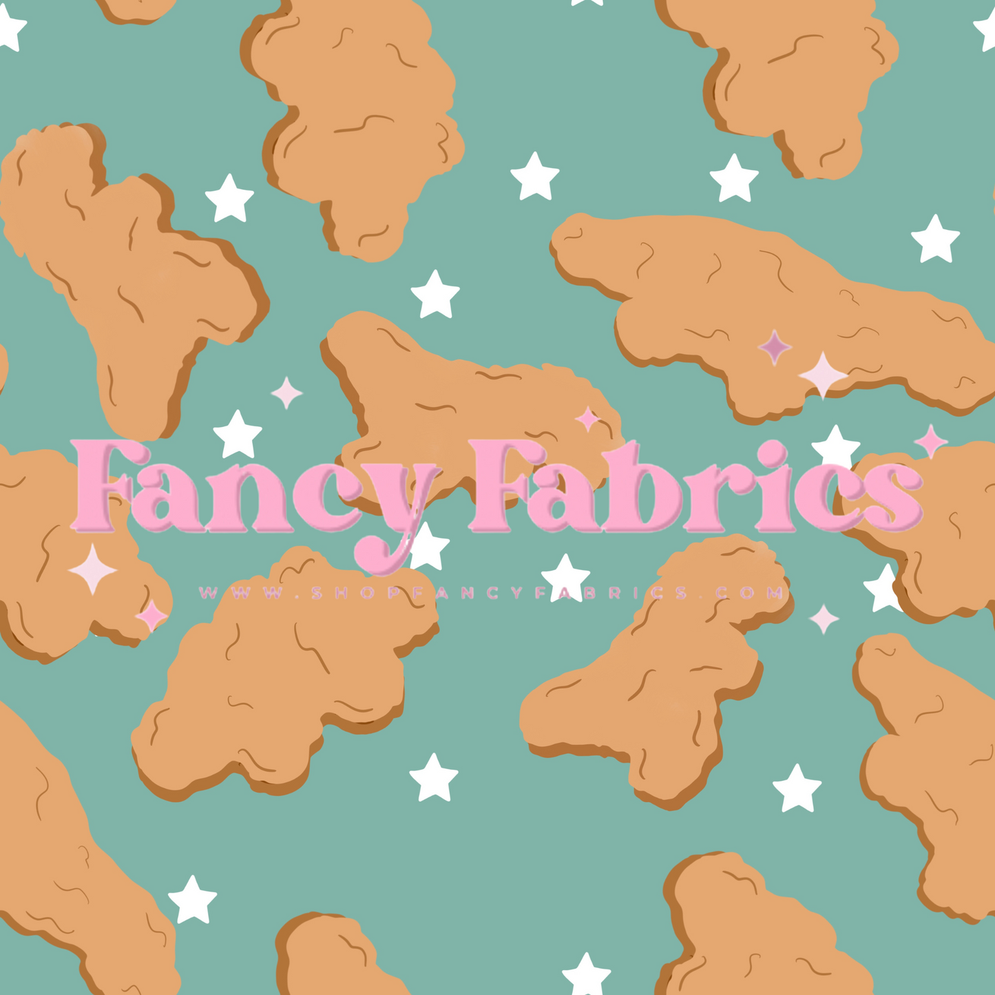 Chicken Nug Love (Teal) | PREORDER | By The Yard