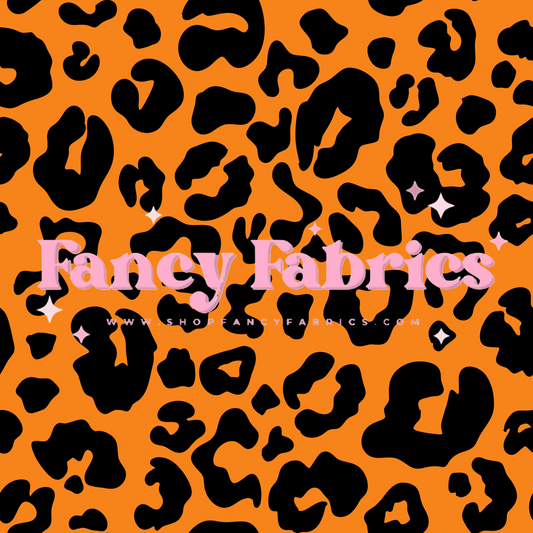 Black + Orange Leopard | PREORDER | By The Yard