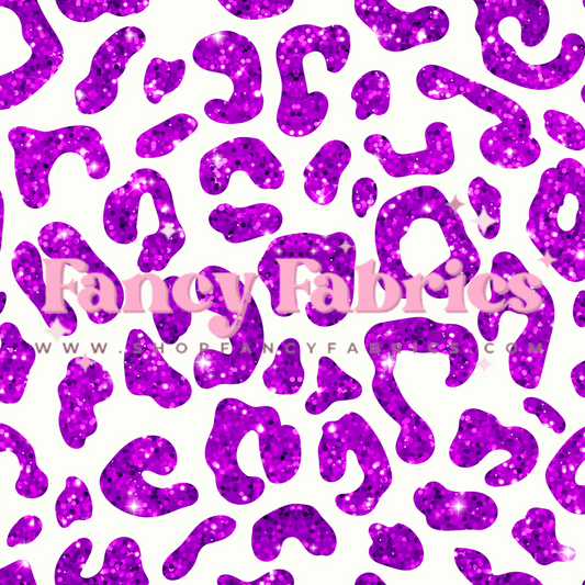 Creative Graphics | Purple Glitter Leopard | PREORDER | By The Yard
