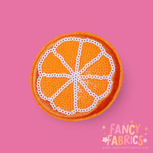 Orange Sequins | Iron On Patch