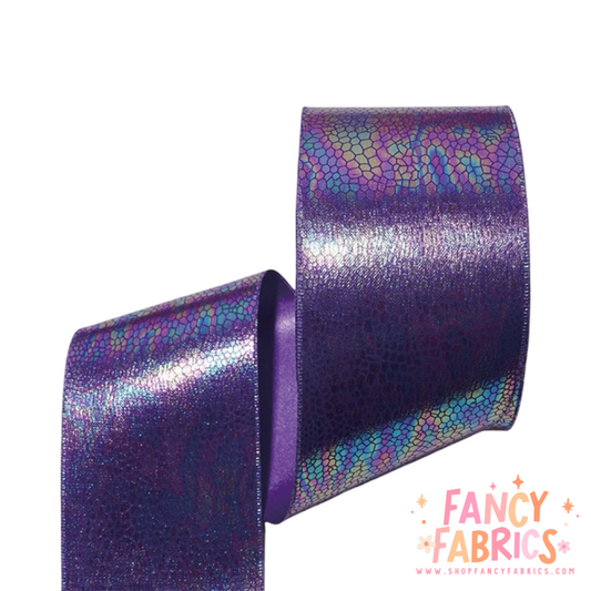 Purple Snakeskin | 3" Single Sided | Holographic Ribbon | Ready To Ship