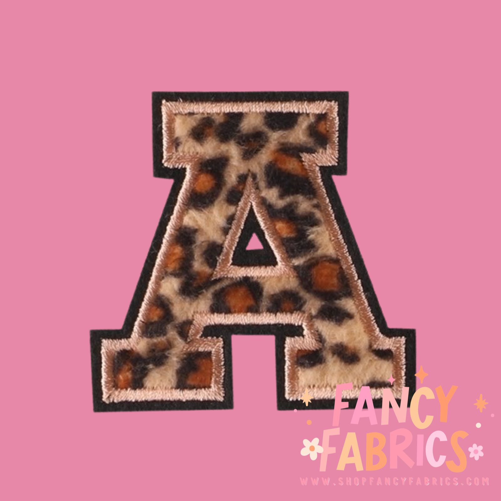 Letter A Leopard iron on patch