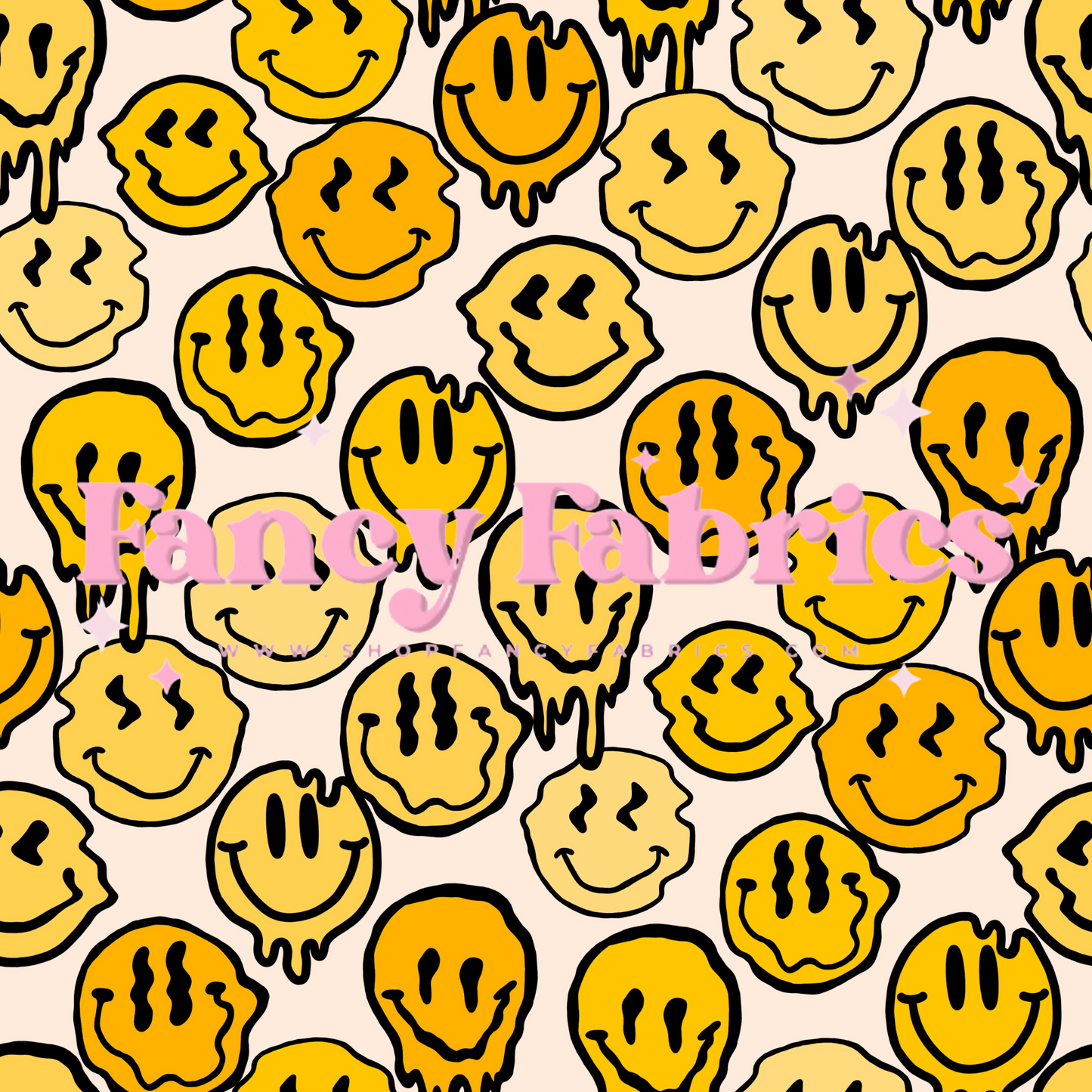 Trippy Smiles (Yellow) | PREORDER | By The Yard