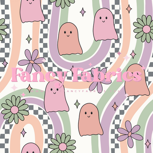 Lauren Liza Designs | Halloween Groovy Ghosts 2 | PREORDER | By The Yard