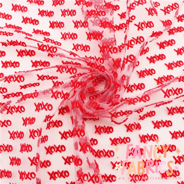 XOXO (White) | Flocked Mesh | Ready To Ship