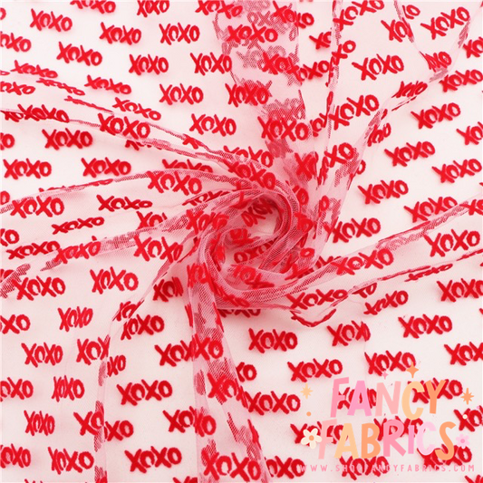 XOXO (White) | Flocked Mesh | Ready To Ship