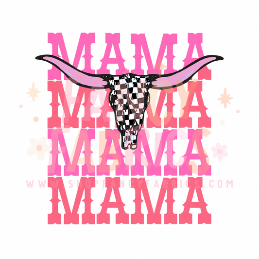 Mama Bull Skull | Adult Size | DTF Transfer | Ready To Ship