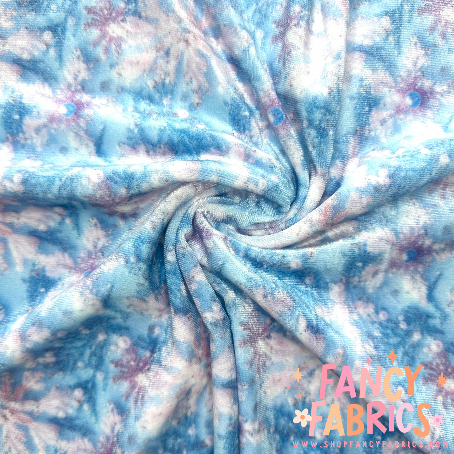 Snowflakes | 4x4 Scaling | Stretch Velvet | Ready To Ship