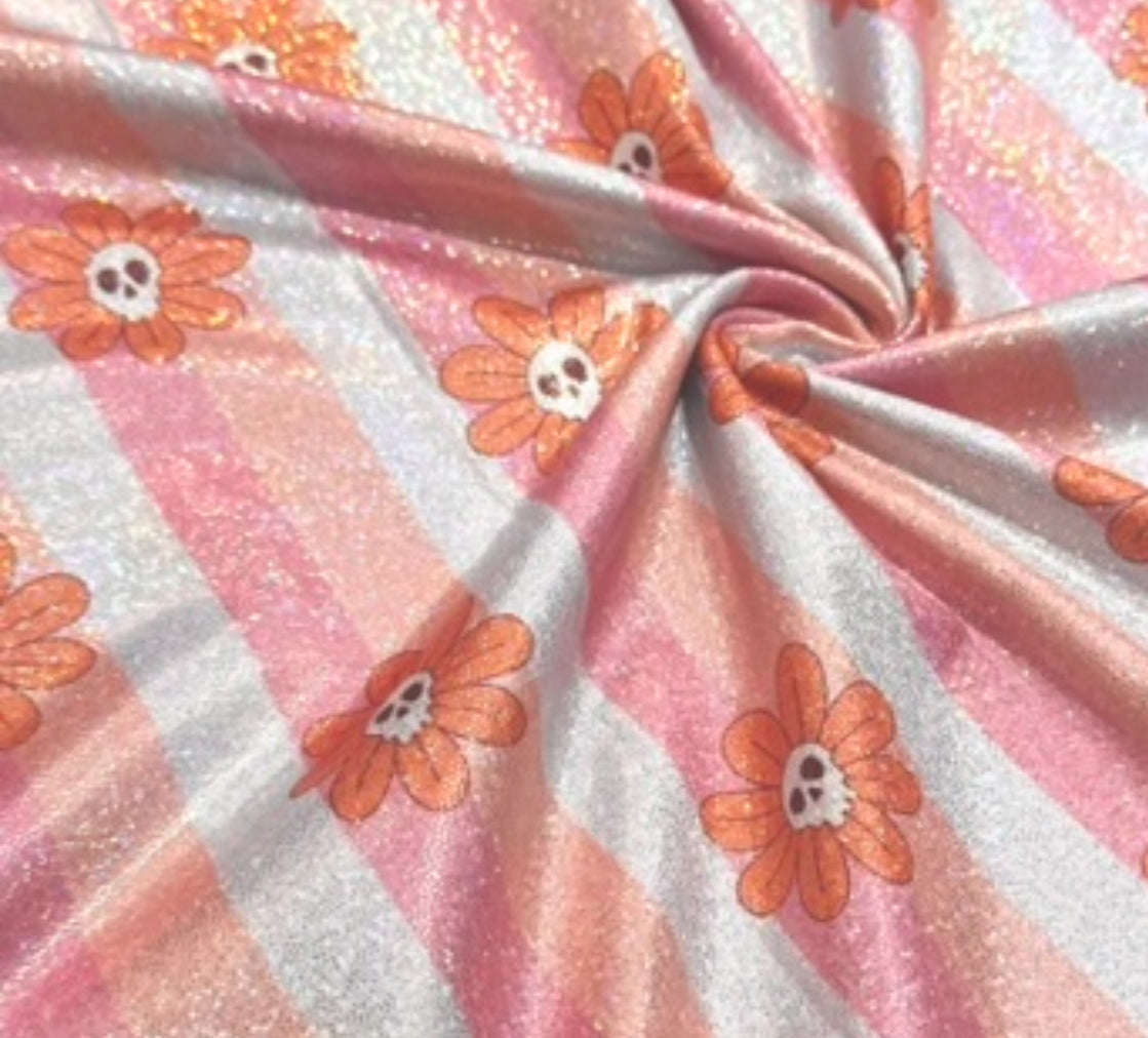 Skull Flowers | 4x4 Scaling | Printed Holographic | Ready To Ship