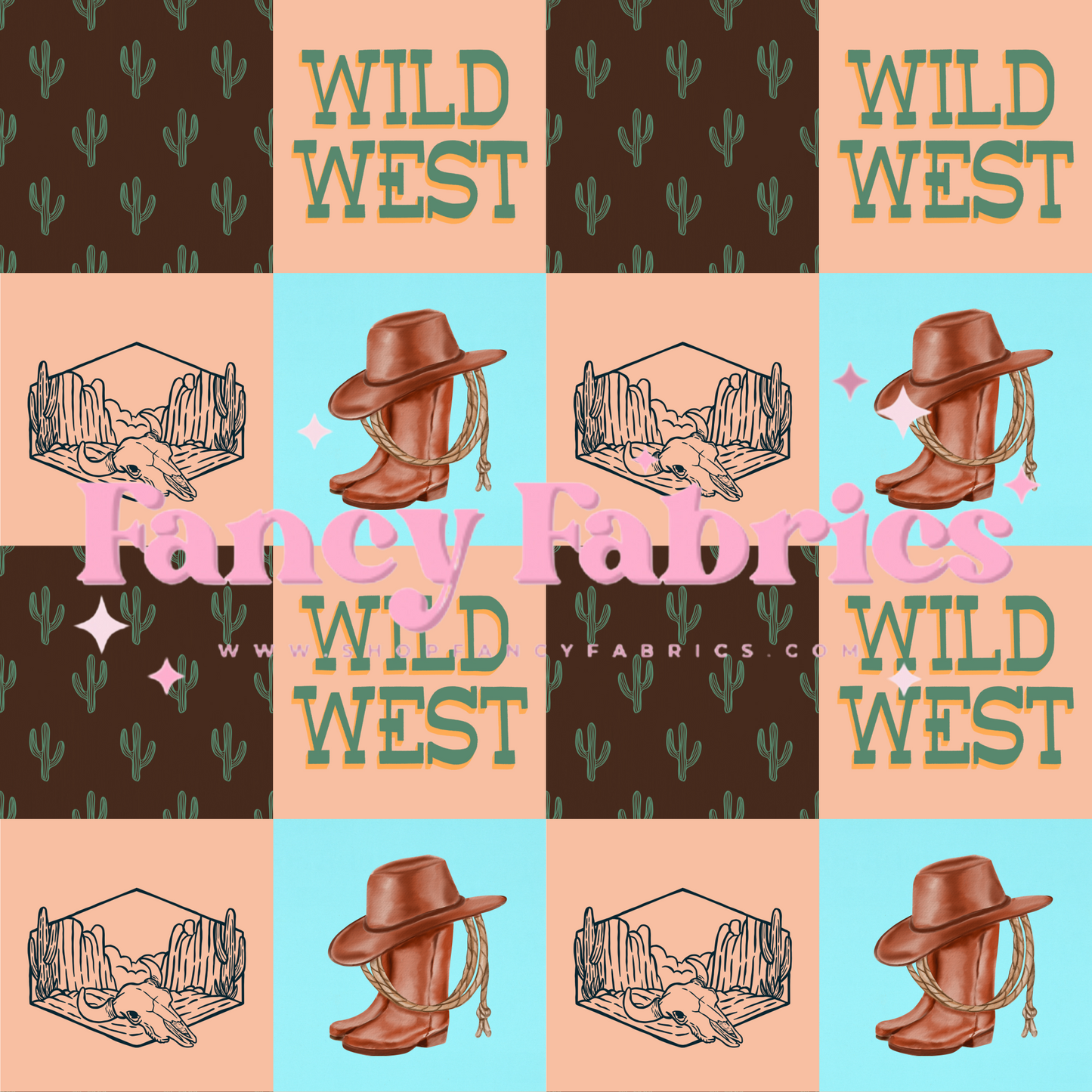 Wild West Checkers | PREORDER | By The Yard