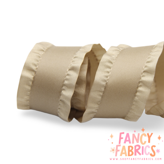 Tan | 1.5" | Ruffle Ribbon | Ready To Ship
