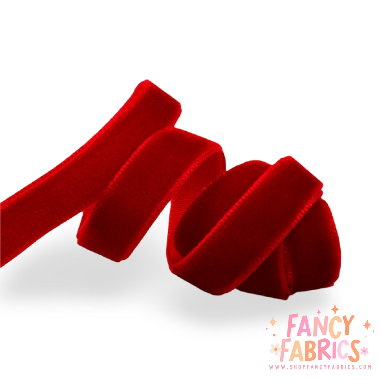 Red | 3/8" Stretch Velvet | Ribbon | Sold By The Yard