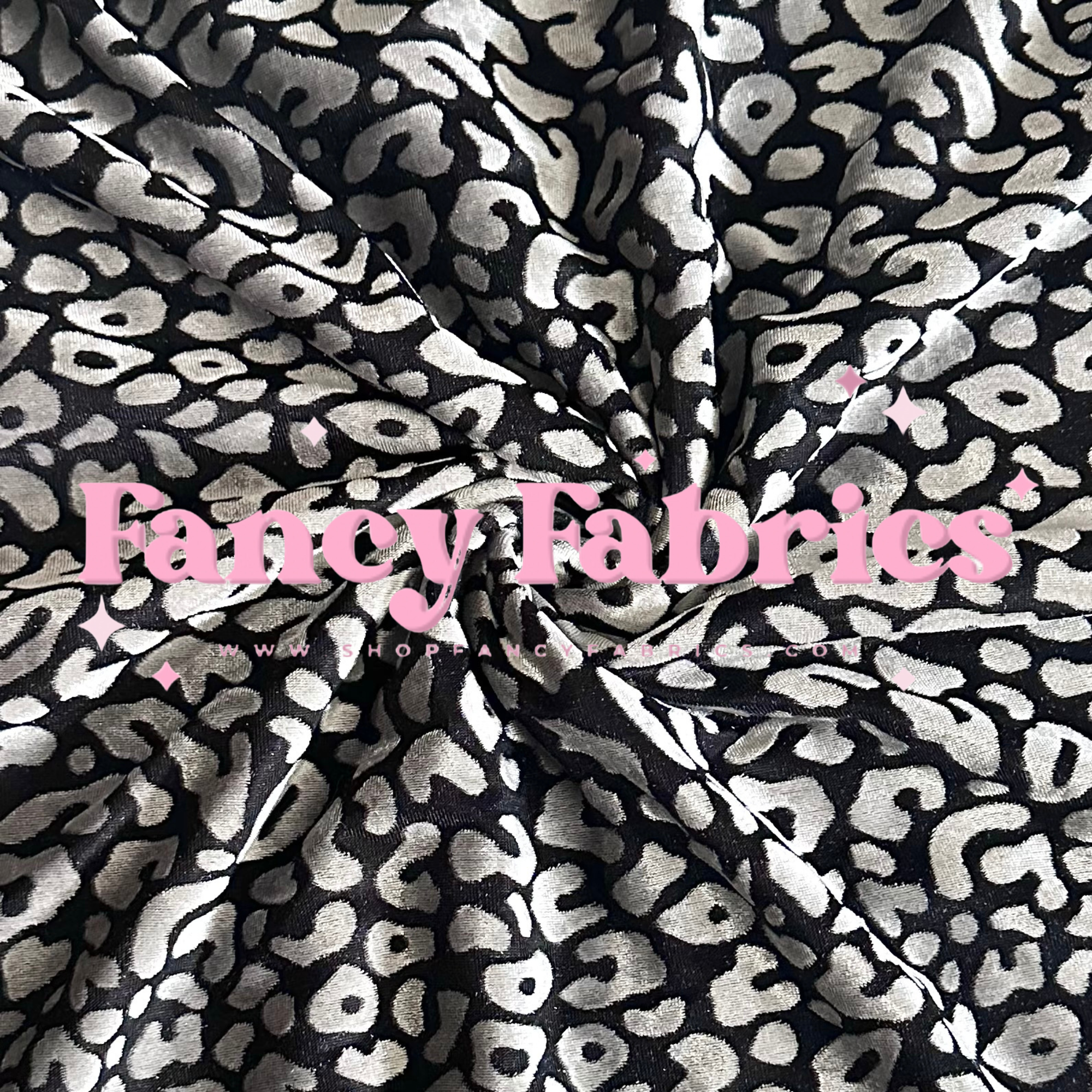 Black + Silver | Flocked Leopard Mesh | Ready To Ship